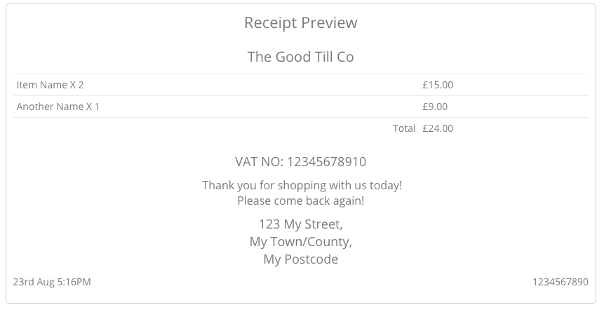 receipt template
